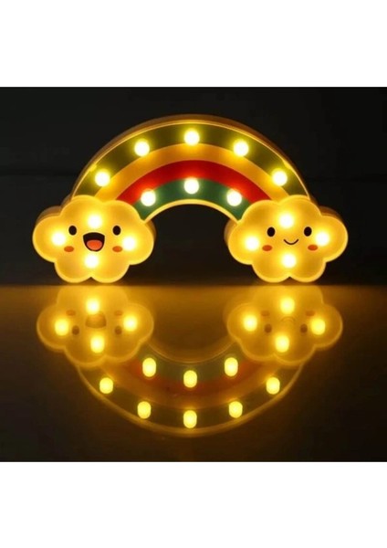 Buğz Gülen Bulutlu Gökkuşağı LED Gece Lambası