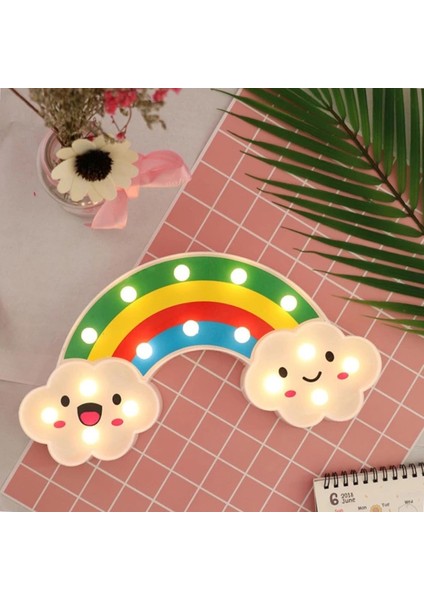 Buğz Gülen Bulutlu Gökkuşağı LED Gece Lambası modelleri