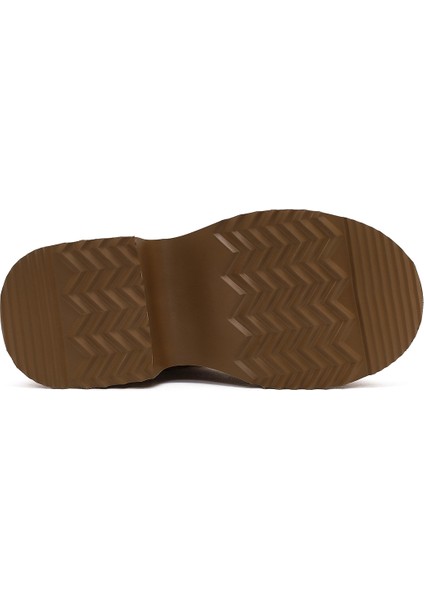 Kadın Camel Bağcıklı Kalın Tabanlı Kürklü Süet Deri Teddy Bot 25WFD492110