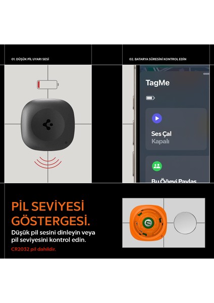 TagMe Tracker Apple iOS Uyumlu Akıllı Takip Cihazı Bluetooth ile Kolay Kurulum (Değiştirilebilir Pil) Black - AHP07580 modelleri