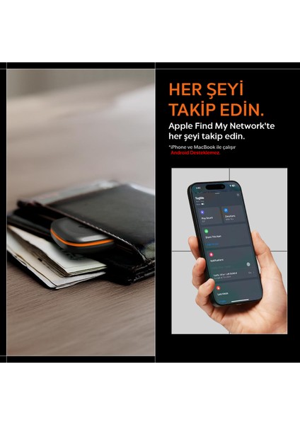 TagMe Tracker Apple iOS Uyumlu Akıllı Takip Cihazı Bluetooth ile Kolay Kurulum (Değiştirilebilir Pil) Black - AHP07580 fırsatları