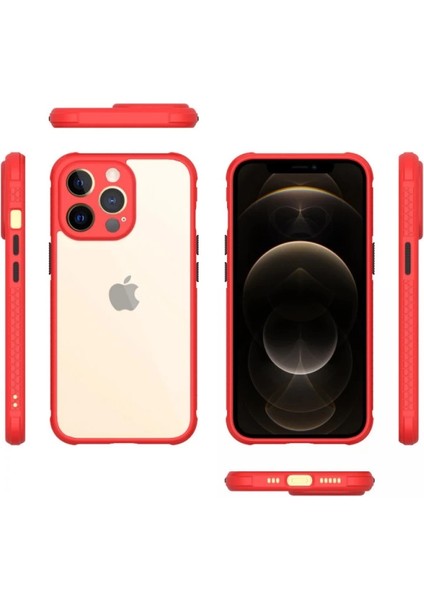 Buğz Iphone 13 Pro Kılıf Miami Şeffaf Silikon - Kırmızı fiyatları
