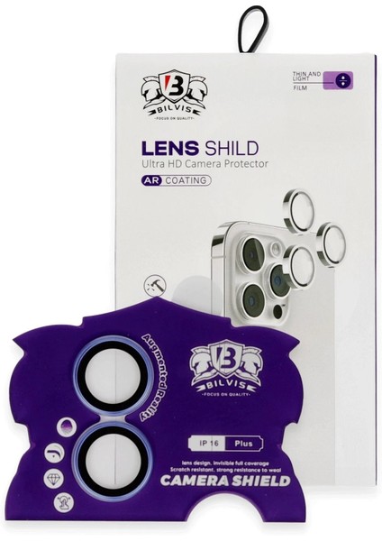 iPhone 16 Bilvis Titan Kamera Lens - MAVI-(5796)