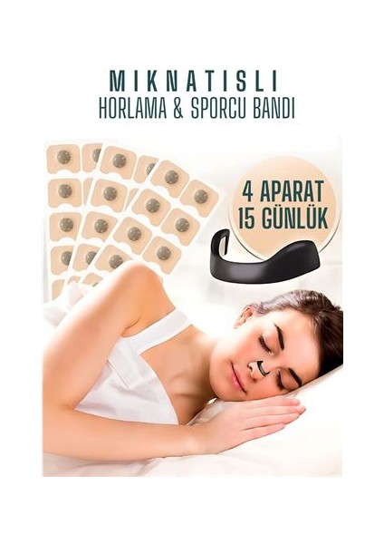 Hsnet Manyetik Burun Bandı - Sporcu Burun Bandı - Horlama Önleyici Azaltıcı - 4 Farklı Boyut