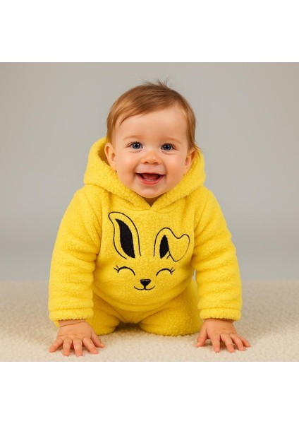 Tavşan Nakışlı Welsoft 2'li Bebek Takımı (Kulaklı Kapüşonlu) modelleri
