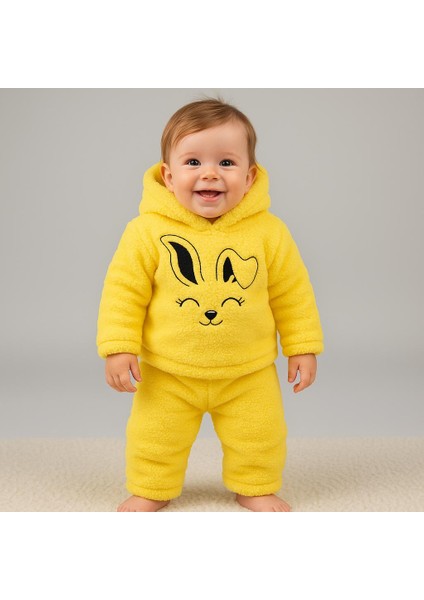 Tavşan Nakışlı Welsoft 2'li Bebek Takımı (Kulaklı Kapüşonlu) indirimleri