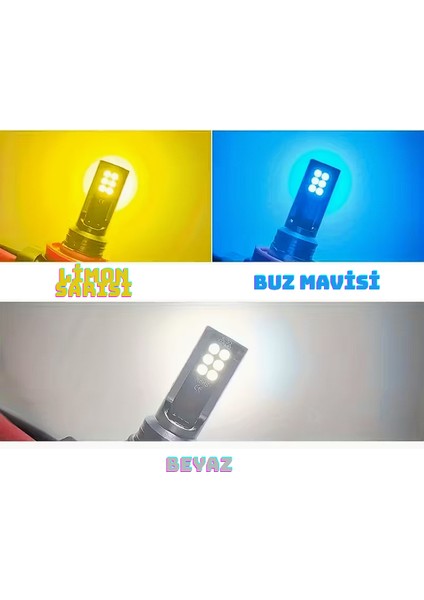 Buz Mavi H8 H9 H11 LED Sis Ampulü 12SMD 12V Araba Farı – 2 Adet fırsatları