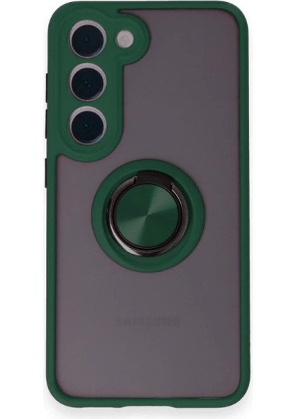 Buğz Newface Samsung Galaxy M15 Kılıf Montreal Yüzüklü Silikon Kapak - Yeşil