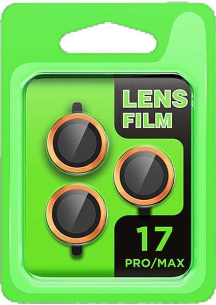 Apple iPhone 17 Pro Raze Metal Kamera Lens - TURUNCU-(5796)