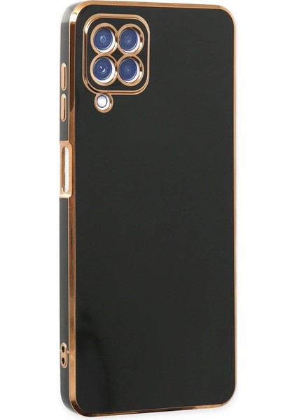 Buğz Samsung Galaxy A12 Kılıf Volet Silikon - Siyah