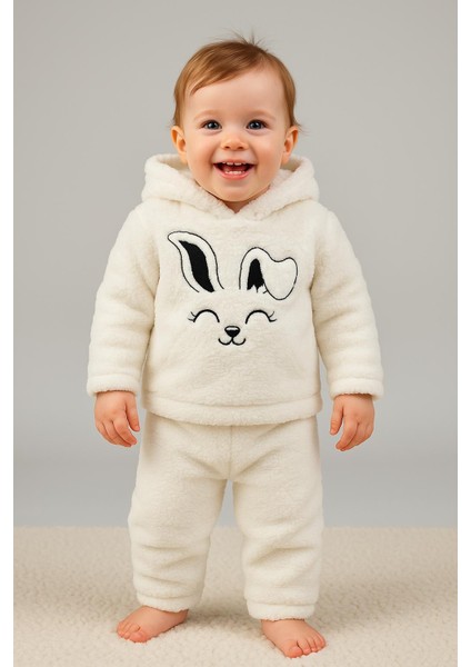 Tavşan Nakışlı Welsoft 2'li Bebek Takımı (Kulaklı Kapüşonlu) indirimleri