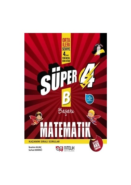 Yeni Süper 4 Sınıf Matematik B Başarı Yeni Nesil Soru Kitabı Nitelik Yayınları