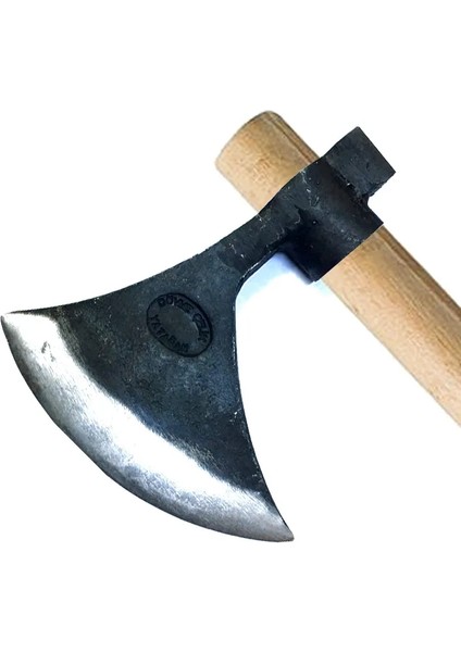 Buğz Keserli Saplı Büyük Ay Balta 90 cm - Dövme Çelikten