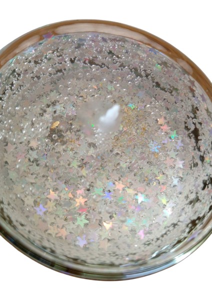 Yıldız Simli Vanilya Kokulu Jel Mum modelleri