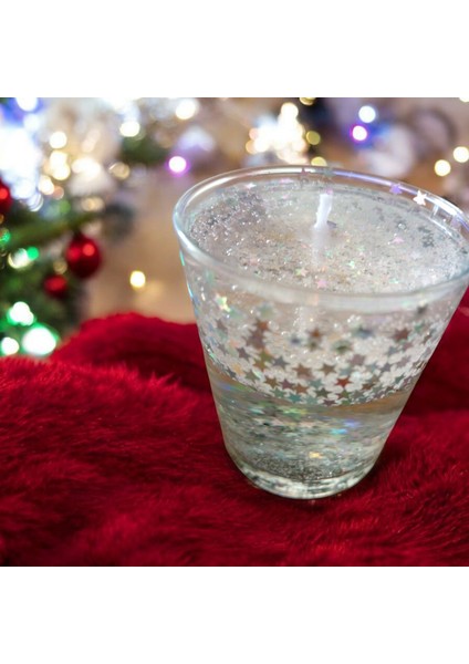 Yıldız Simli Vanilya Kokulu Jel Mum fırsatları