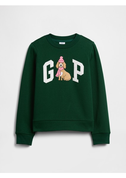 Kız Çocuk Yeşil Gap Grafik Sweatshirt
