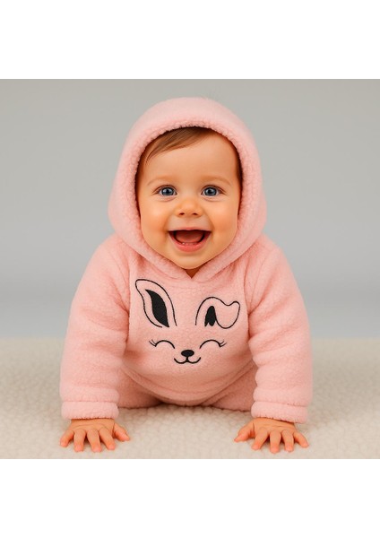 Tavşan Nakışlı Welsoft 2'li Bebek Takımı (Kulaklı Kapüşonlu) modelleri