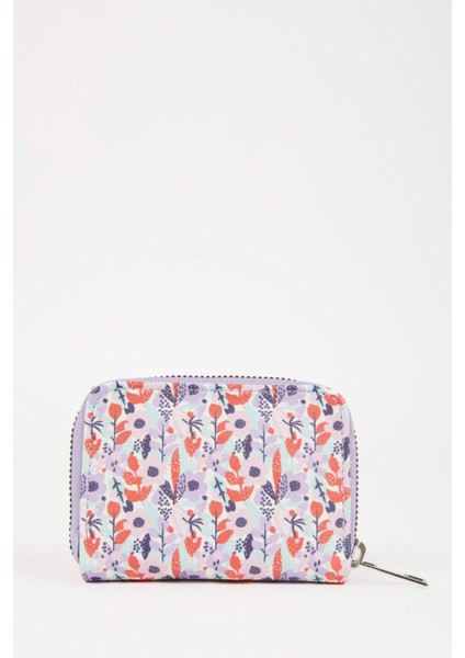 Kadın Çiçek Desenli Suni Deri Cüzdan