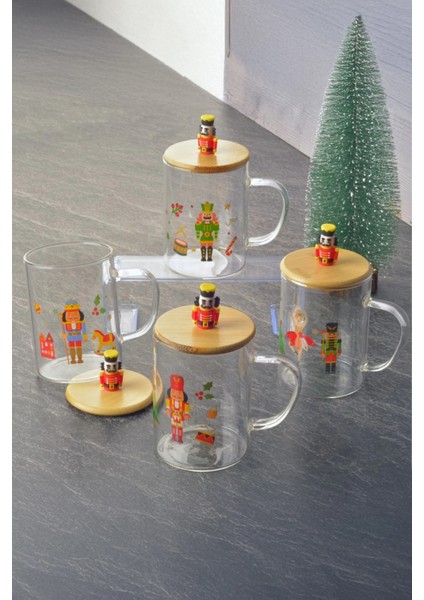 Bambu Kapaklı Cam Kupa - Kurşun Asker fiyatları