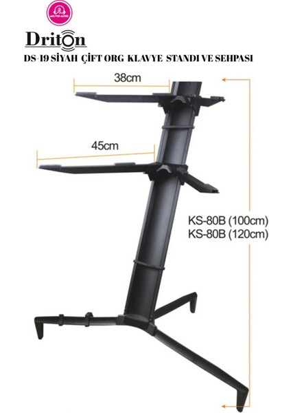 Ds-19 Siyah Profesyonel Çift Katlı Ultimate Org Standı Sehpası modelleri
