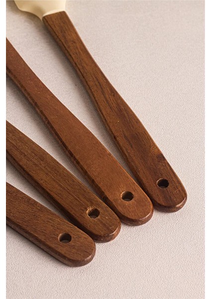 MIEN-1203 Akasya Saplı 4'lü Mini Silikon Spatula Seti (21 Cm) - Bpa Free fırsatları