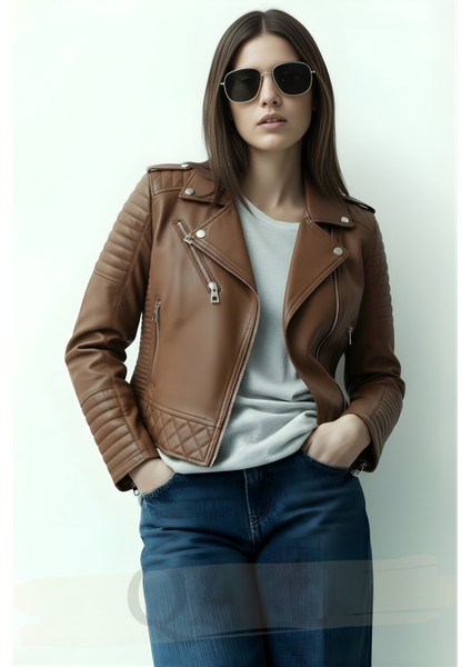 Kadın Suni Deri Ceket-Taba fiyatları