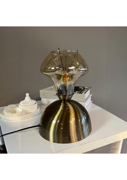 Melk Cam Bal Rengi Masa Lambası Dekoratif Masaüstü Aydınlatma Hol Abajur Yatak Odası Başucu Lamba