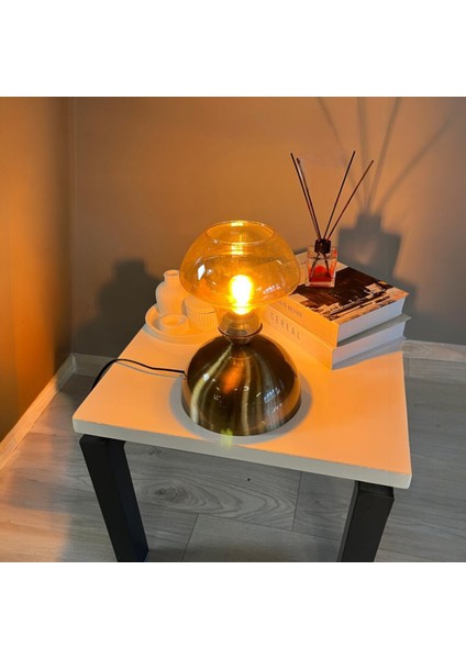 Melk Cam Bal Rengi Masa Lambası Dekoratif Masaüstü Aydınlatma Hol Abajur Yatak Odası Başucu Lamba