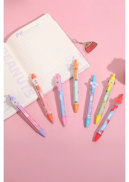 BT21 Lisanslı Figürlü Tükenmez Kalem (1.0 Mm, Siyah)