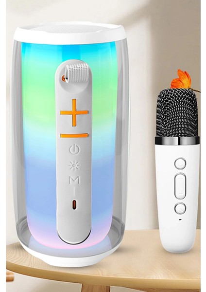 Buğz Newface Pluse 6 Mikrofonlu Rgb Kablosuz Hoparlör - Beyaz modelleri