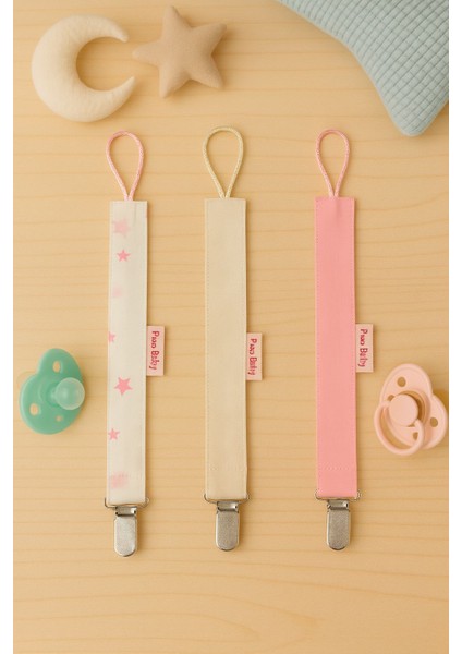 Emzik Askısı - Emzik Zinciri - Emzik Tutacağı 3'lü Set