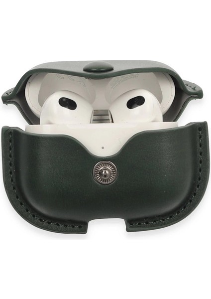 Buğz Airpods 3 (3.nesil) Çanta Deri Kılıf - Haki Yeşil modelleri