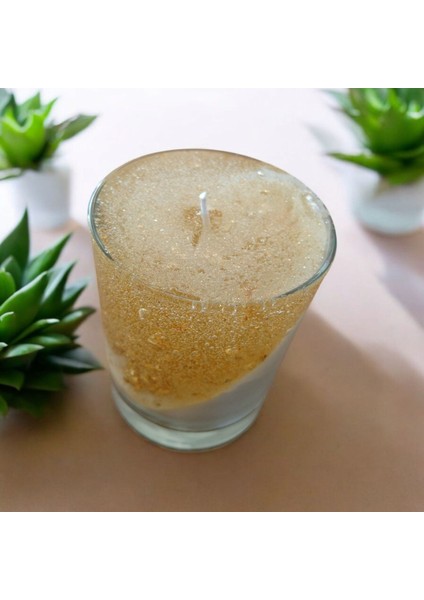 Simli Vanilya Kokulu Bardak Mum