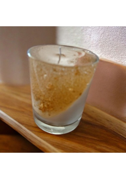 Simli Vanilya Kokulu Bardak Mum