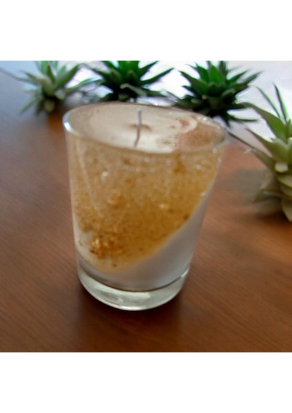 Simli Vanilya Kokulu Bardak Mum