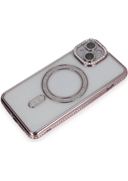 Buğz Newface Iphone 13 Kılıf Joke Simli Magneticsafe Kılıf - Pembe modelleri