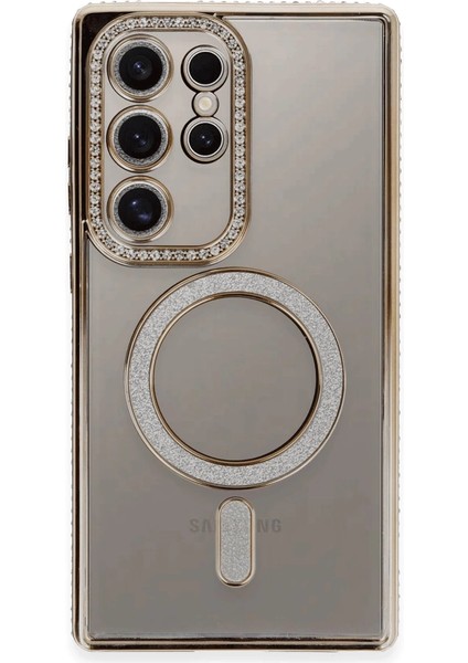 Buğz Newface Samsung Galaxy S24 Ultra Kılıf Joke Simli Magneticsafe Kılıf - Gold fiyatları