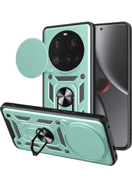 Buğz Xiaomi Mi 15 Ultra Kılıf Pars Lens Yüzüklü Silikon - Yeşil