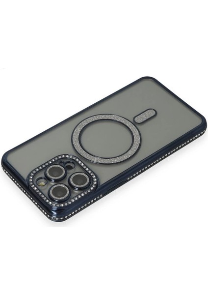 Buğz Newface Iphone 14 Pro Kılıf Joke Simli Magneticsafe Kılıf - Lacivert fiyatları