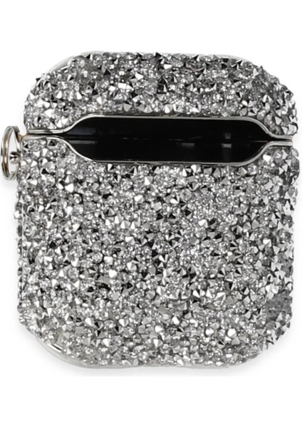 Buğz Newface Airpods 2 (2.nesil) Mira Taşlı Kılıf - Gümüş