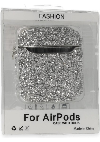 Buğz Newface Airpods 2 (2.nesil) Mira Taşlı Kılıf - Gümüş modelleri