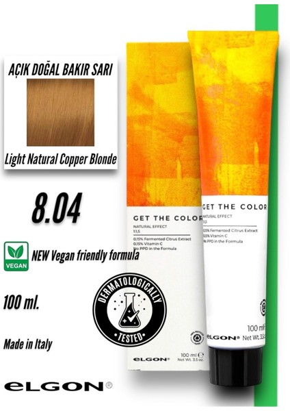 Get The Color 8.04 Profesyonel Saç Boyası (100 Ml.) (Oksidansız)