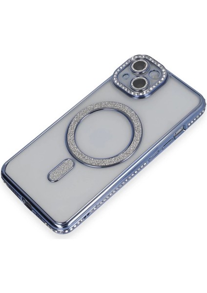 Buğz Newface Iphone 13 Kılıf Joke Simli Magneticsafe Kılıf - Mavi modelleri