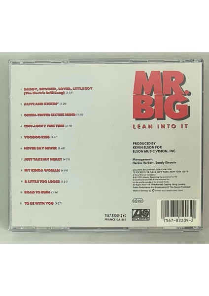 Mr.big Lean Into It CD (Orijinal 1991 Dönem Baskı Cd) fiyatları
