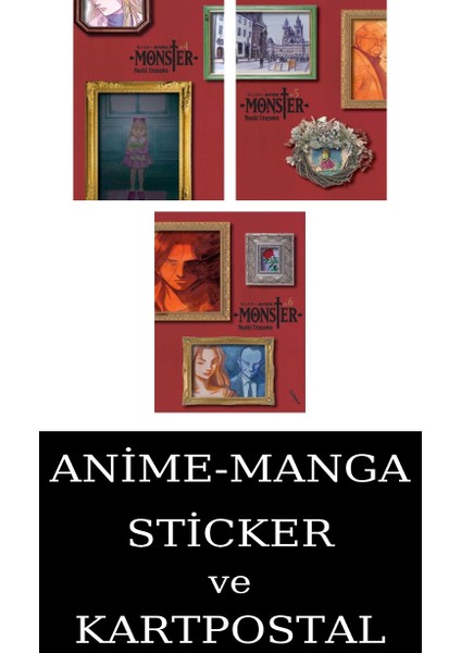 Monster 4-5-6 Manga Seti (3 Kitap) / Anime-Manga Sticker ve Kartpostal Hediye