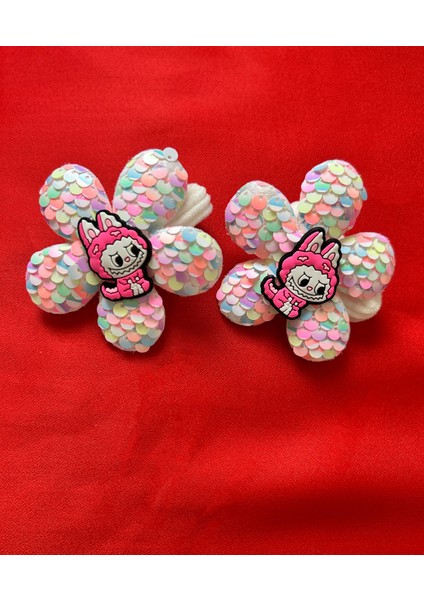 Labubu Pırıltılı Ikili Kız Çocuk Toka