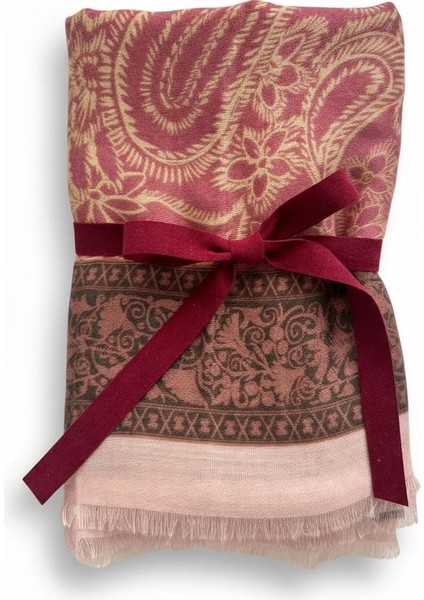 Renkli Desenli Şal Pembe Renk - Hediye Kutusuyla Birlikte fiyatları