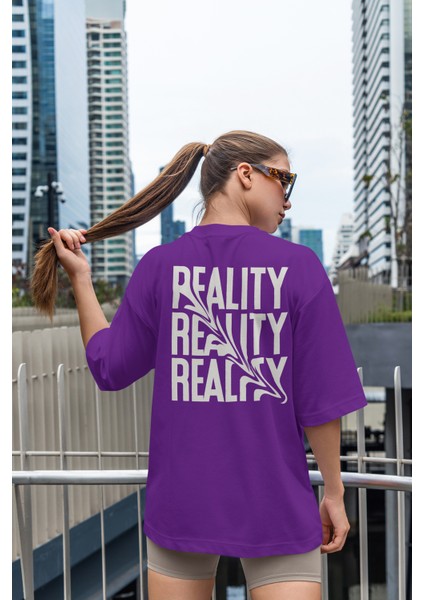 Sırt Baskı Detaylı Kadın Oversize T-Shirt