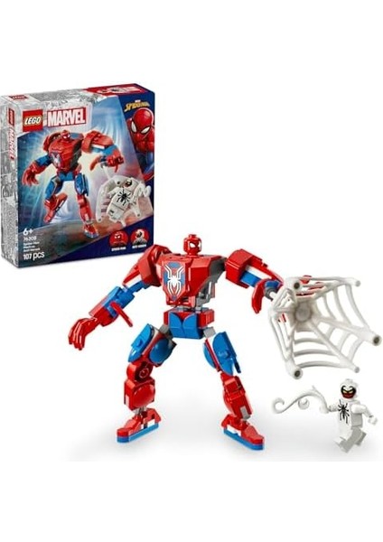 Örümcek Adam Robotu, Anti Venom A Karşı 76308 - 6 Yaş ve Üzeri Çocuklar Için Sürpriz Hediye Fikri, Büyük Figürü ve 2 Minifigür Içeren Yaratıcı Oyuncak Yapım Seti (107 Parça) modelleri