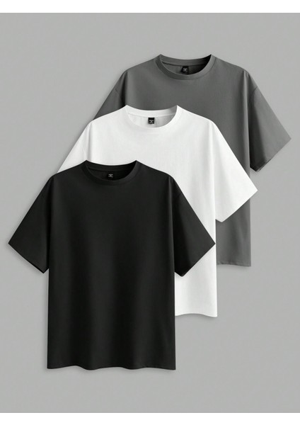 Kadın/erkek Unisex Oversize 3'lü T-Shirt